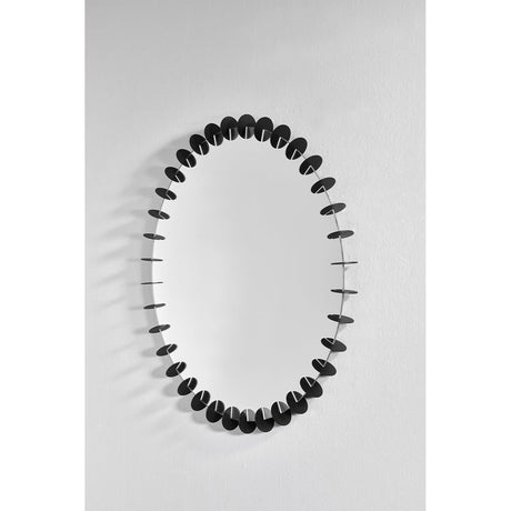 Ray Black Disc Edged Round Wall Mirror 65cm