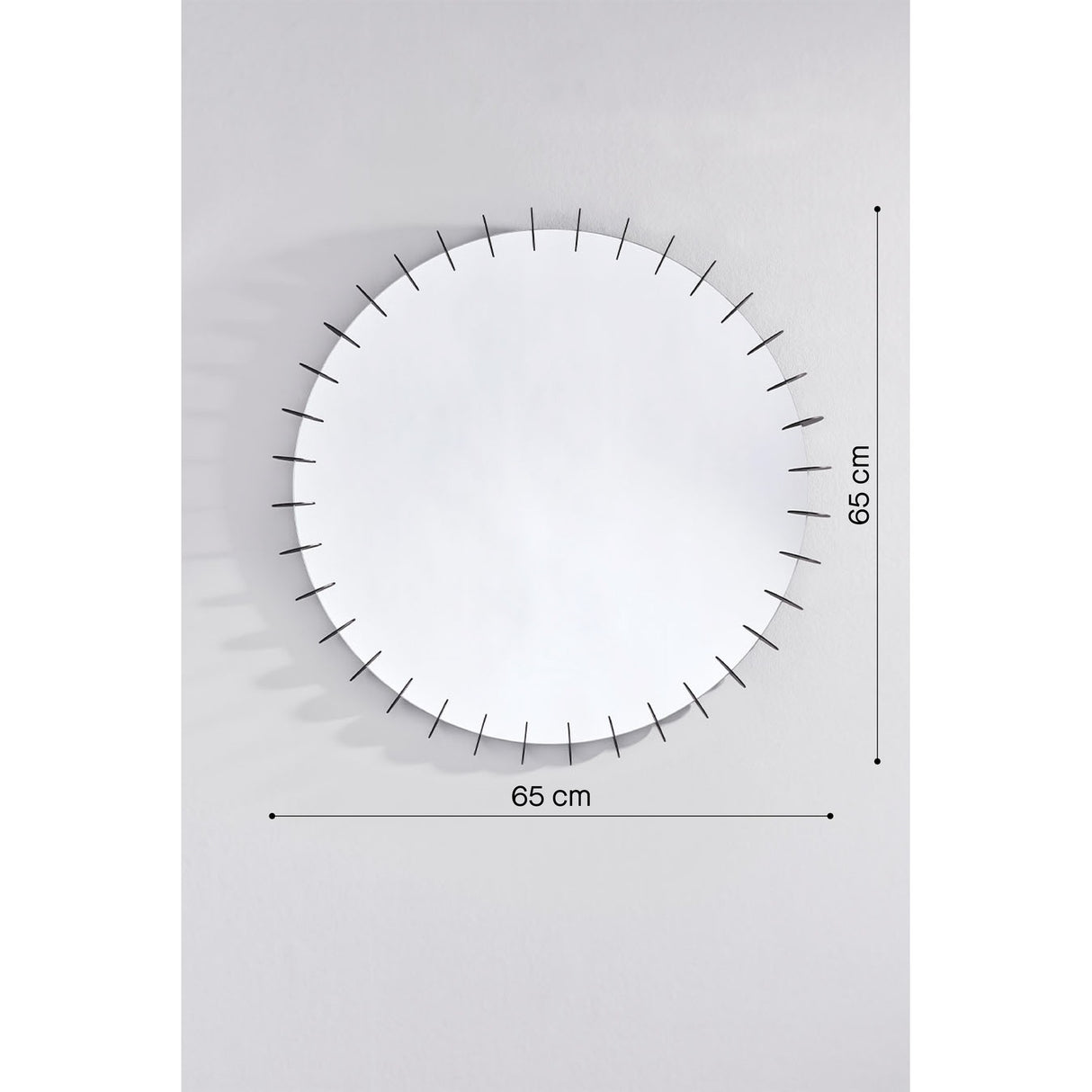 Ray Black Disc Edged Round Wall Mirror 65cm