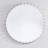 Ray Gold Disc Edged round wall mirror, 65cm, with small gold metal disc accents evenly spaced around the frame edge, set against a plain light background.