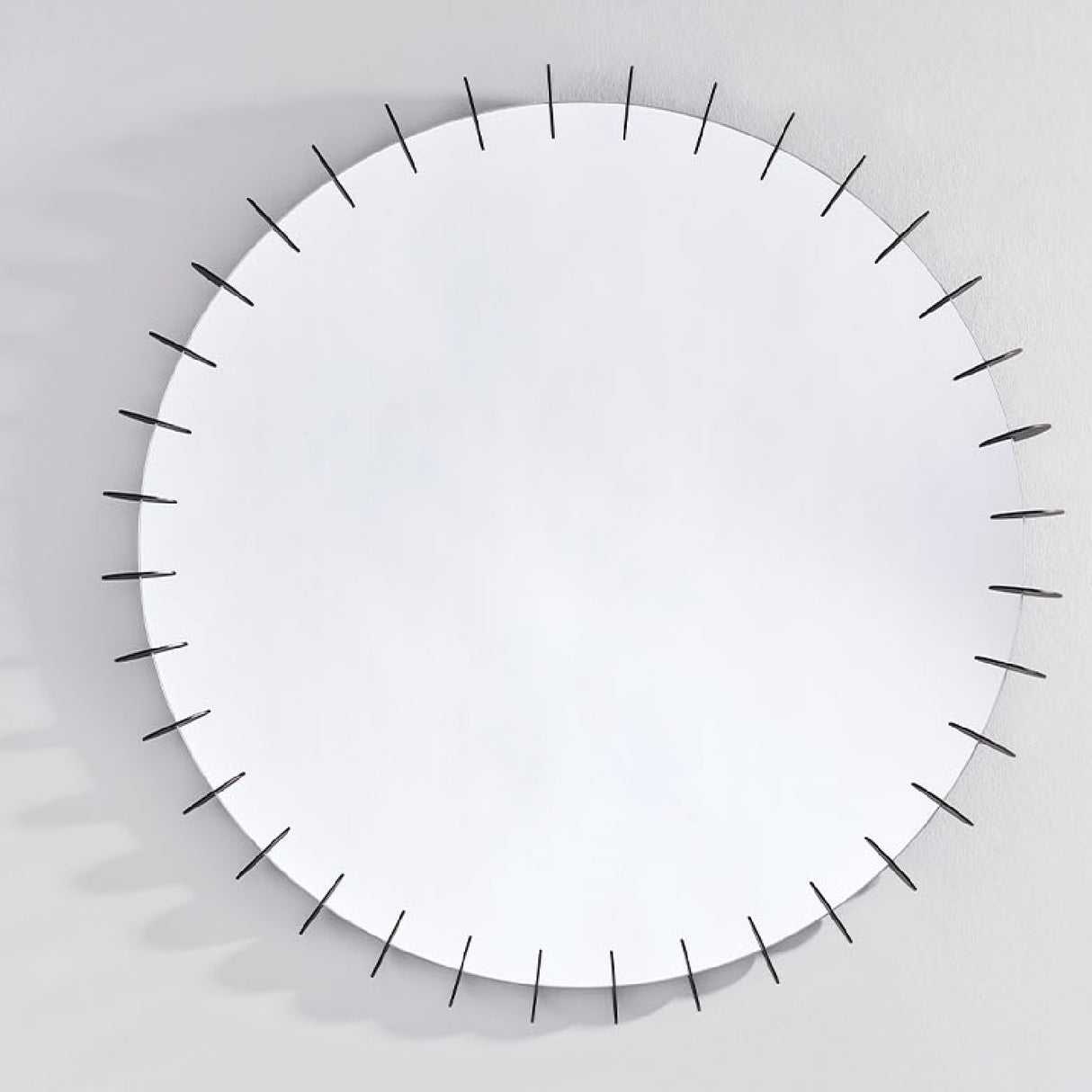 Ray Black Disc Edged Round Wall Mirror 65cm