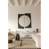 Noren Two Panel Green Printed Glass Wall Mirror 176cm