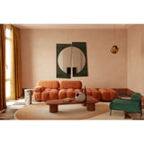 Noren Two Panel Green Printed Glass Wall Mirror 176cm