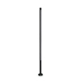 A sleek, minimalist Arcera Outdoor LED Bollard Light in black, featuring an energy-efficient cylindrical design and a stable round base, standing against a plain white background.