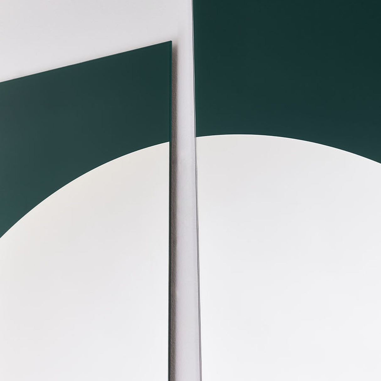 Noren Two Panel Green Printed Glass Wall Mirror 176cm