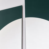 Noren Two Panel Green Printed Glass Wall Mirror 176cm