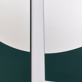 Noren Two Panel Green Printed Glass Wall Mirror 176cm
