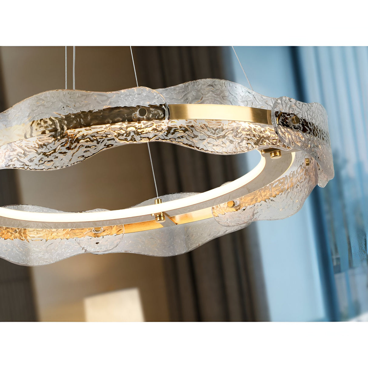 Lira Dimmable LED Circular Suspension Light - Gold (With Remote Control)