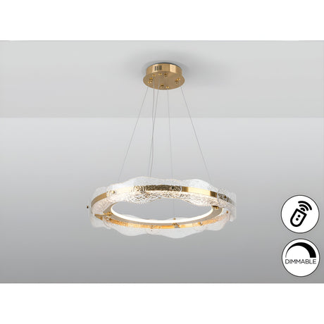 Lira Dimmable LED Circular Suspension Light - Gold (With Remote Control)