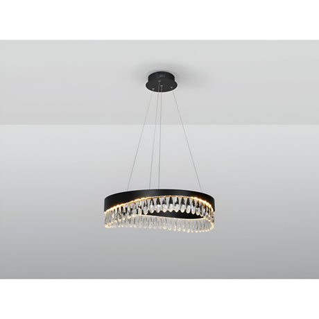 Selene LED Crystal Circular Suspension Light 30W 3000K - Black