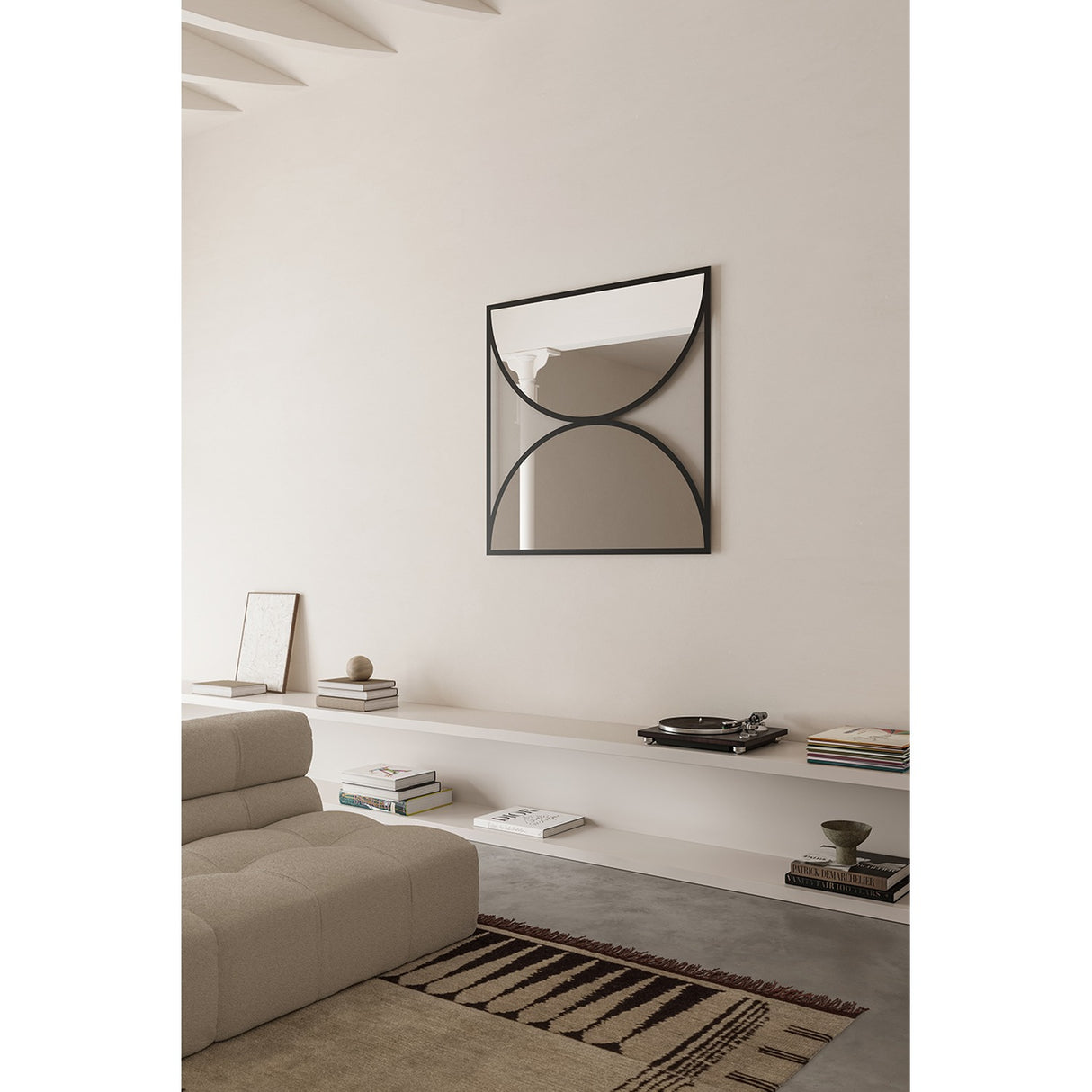 Tempo Hourglass Printed Glass Square Wall Mirror 90cm