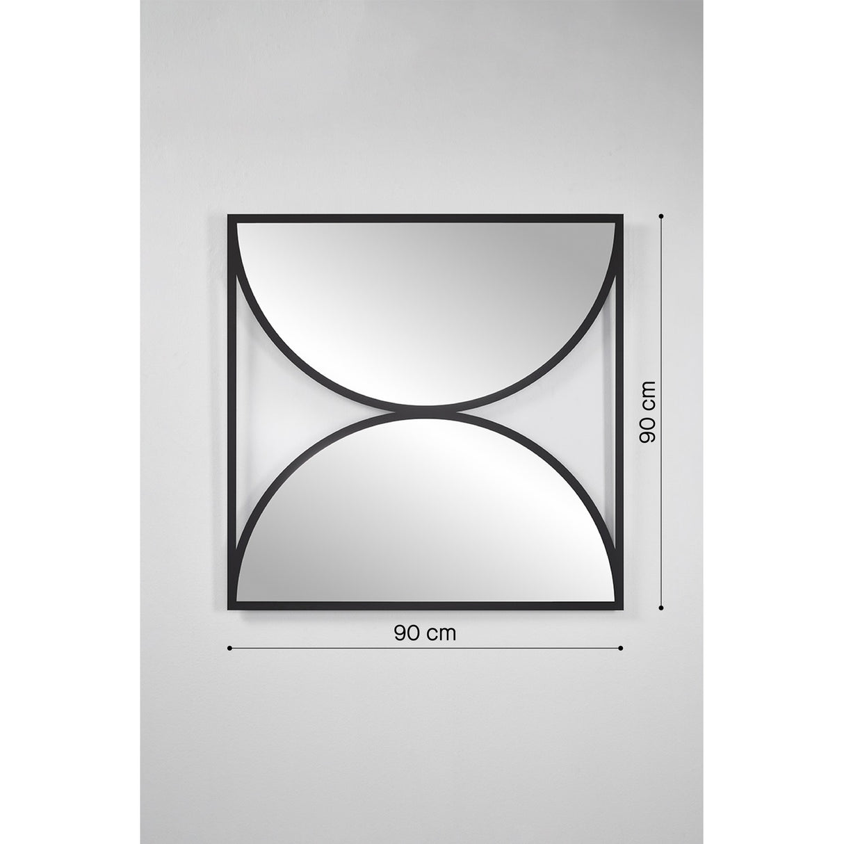 Tempo Hourglass Printed Glass Square Wall Mirror 90cm