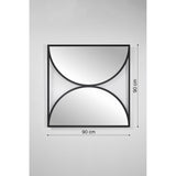 Tempo Hourglass Printed Glass Square Wall Mirror 90cm