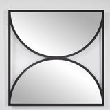 Tempo Hourglass Printed Glass Square Wall Mirror 90cm