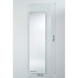 Void Hall frameless wall mirror, 175cm rectangular glass with a silvered mirrored panel set within a clear glass border, shown against a plain light grey background with dimensions labelled 55cm wide.