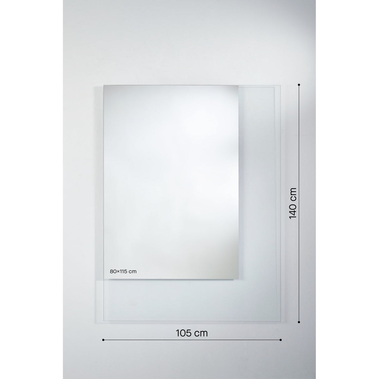 Void Rectangular Partly Silvered Wall Mirror 140cm