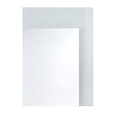 Void Small Partly Silvered Wall Mirror, 70cm rectangular frameless design with two overlapping glass panels creating a mirrored and pale translucent effect, shown on a plain white background.
