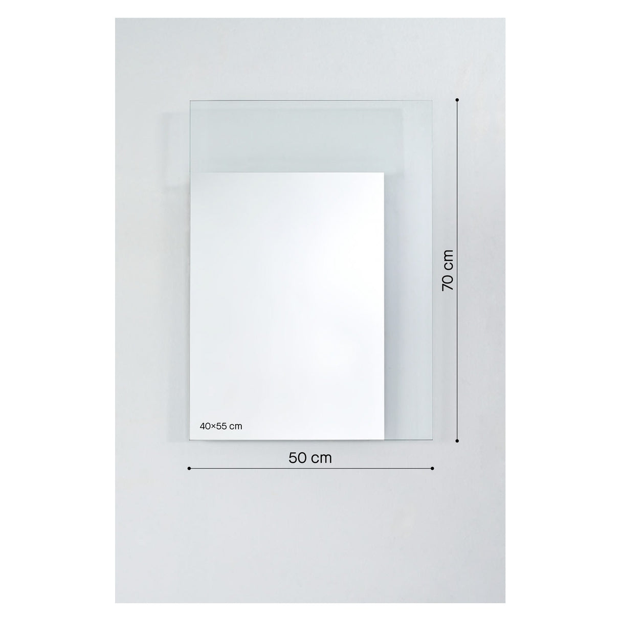 Void Small Partly Silvered Wall Mirror 70cm