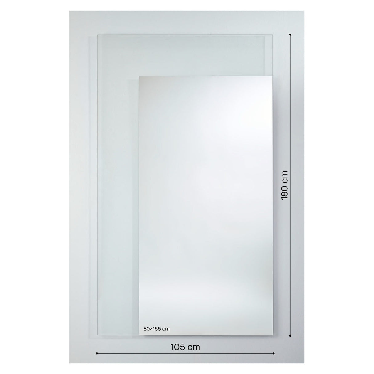 Void XXL Partly Silvered Full Length Mirror 180cm