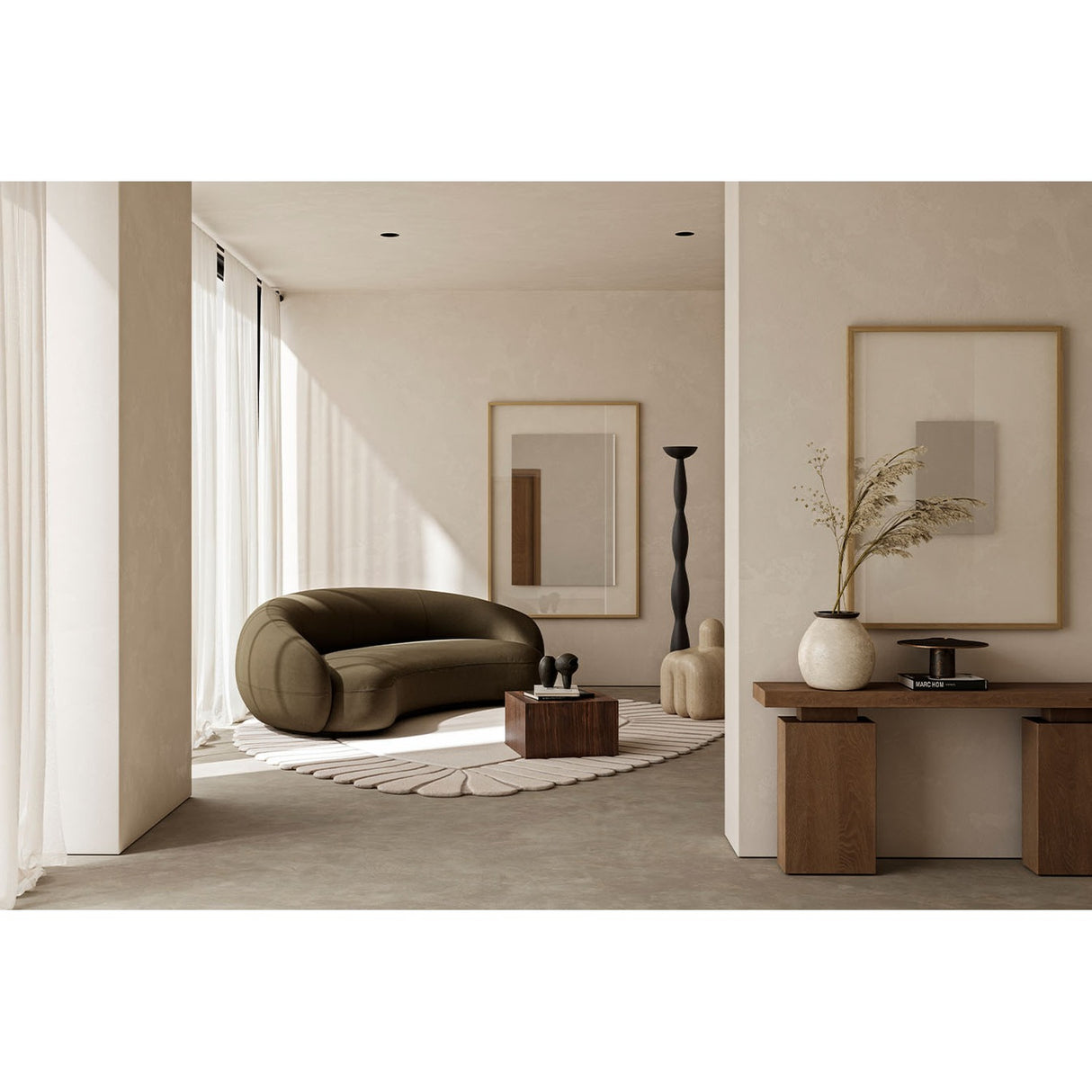 Passepartout Solid Oak Rectangular Wall Mirror 105cm