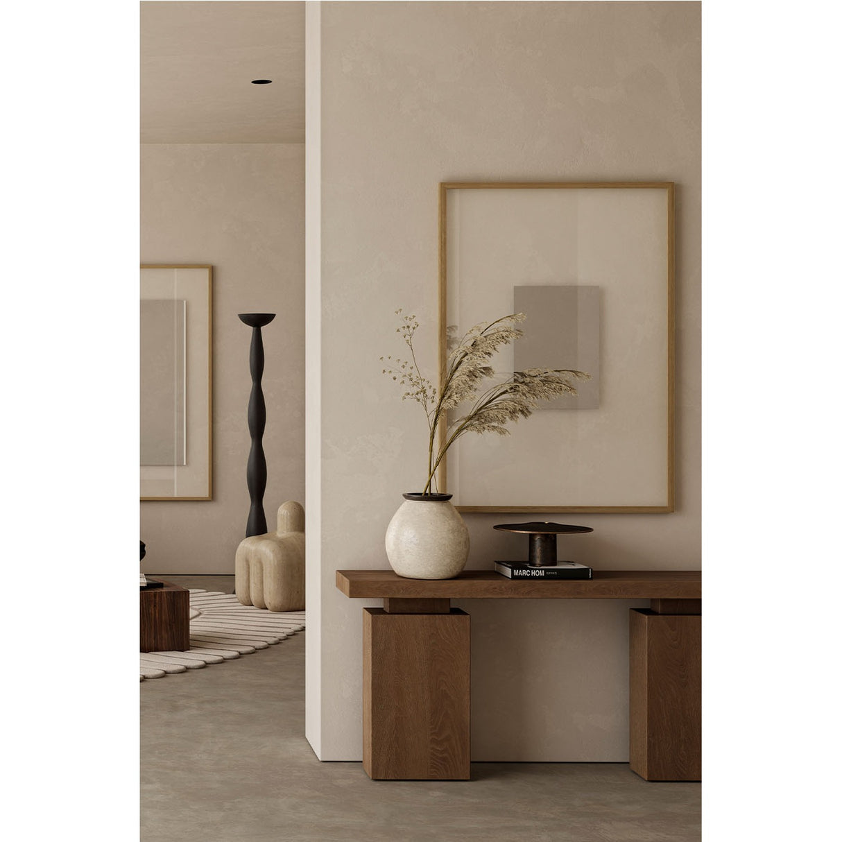 Passepartout Solid Oak Rectangular Wall Mirror 105cm