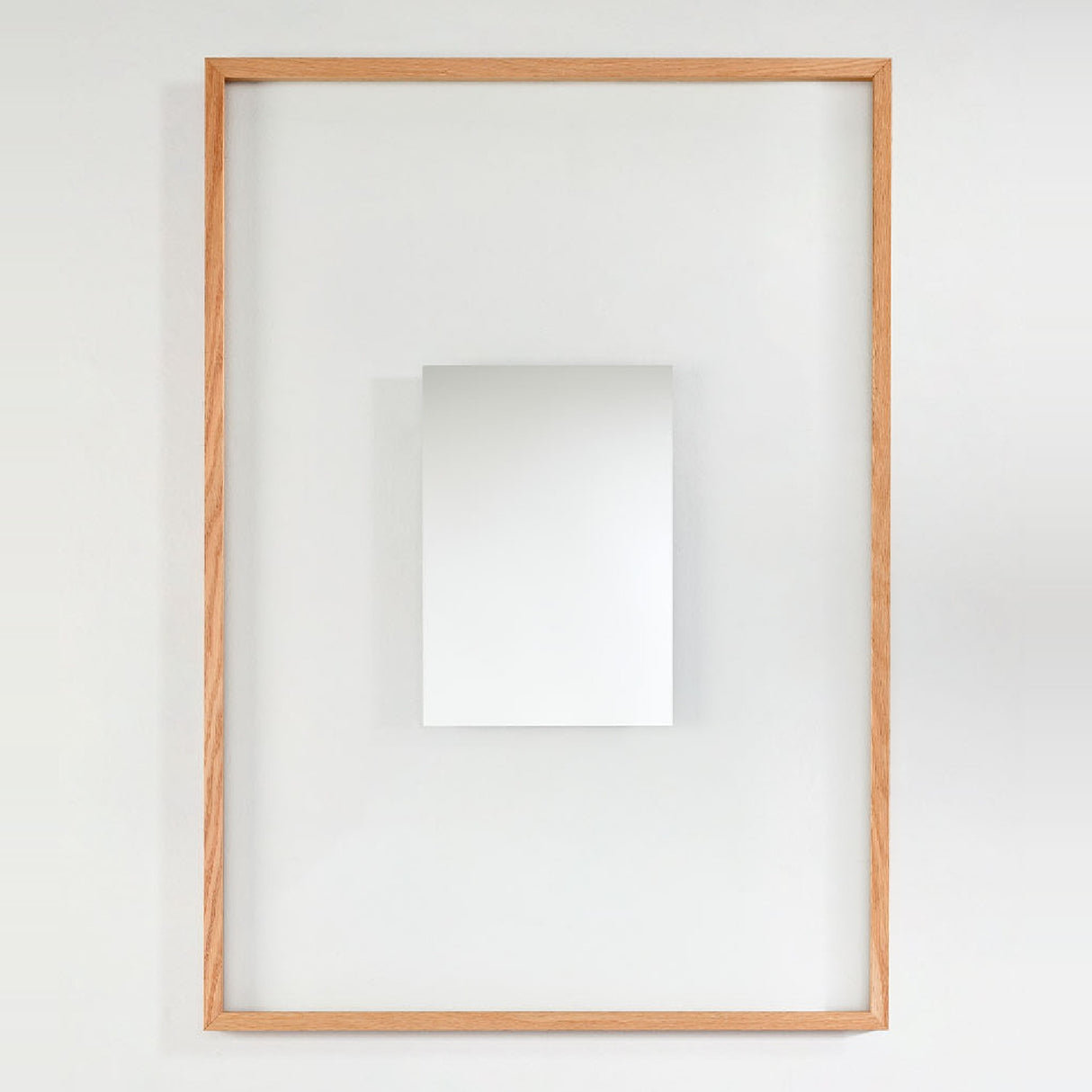 Passepartout Solid Oak Rectangular Wall Mirror 105cm