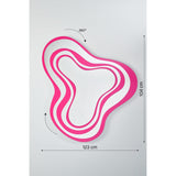 Nimbus Pink Banded Glass Wall Mirror, 123cm irregular cloud-shaped design with alternating pink and mirrored glass bands, dimensions 123cm width by 104cm height.