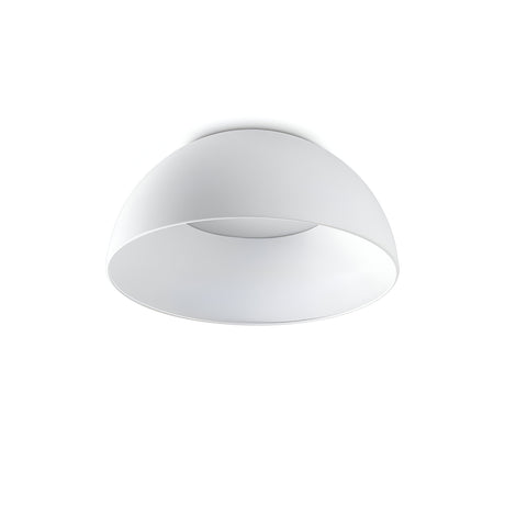 Introducing the Lucidus-1 LED Flush Ceiling Light in white—a minimalist fixture featuring a bowl-shaped design and a smooth matte finish. Perfect for installation on plain white ceilings, this lamp combines modern aesthetics with energy-efficient lighting for a sleek, contemporary look.