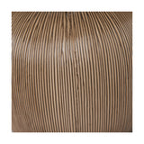 Close-up of the Greta Brown & Black Textured Ceramic Table Lamp base, showing ridged vertical texture in a warm brown finish.