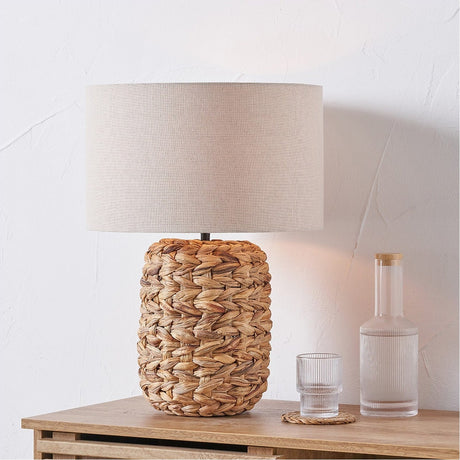 Zadi Natural Plaited Tall Water Hyacinth Table Lamp - 50cm