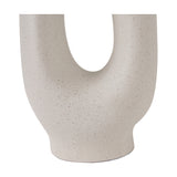 Laila Natural Beige Organic Tall Ceramic Table Lamp base, close-up of the arched speckled beige ceramic body with curved U-shaped cutout, plain white background.