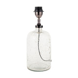 Ophelia Small Grey Bubble Glass Table Lamp Base, 32cm, with textured bubbled glass body and gunmetal fittings, shown on a plain white background.