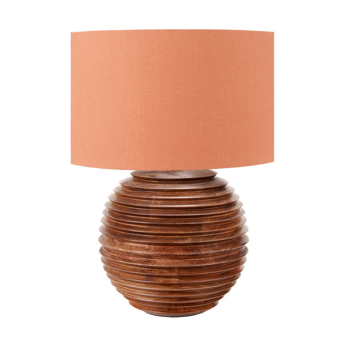 Pembury Brown Wash Large Turned Wood Table Lamp Base - 38cm