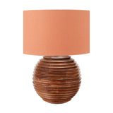 Pembury Brown Wash Large Turned Wood Table Lamp Base - 38cm