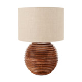 Pembury Brown Wash Large Turned Wood Table Lamp Base - 38cm