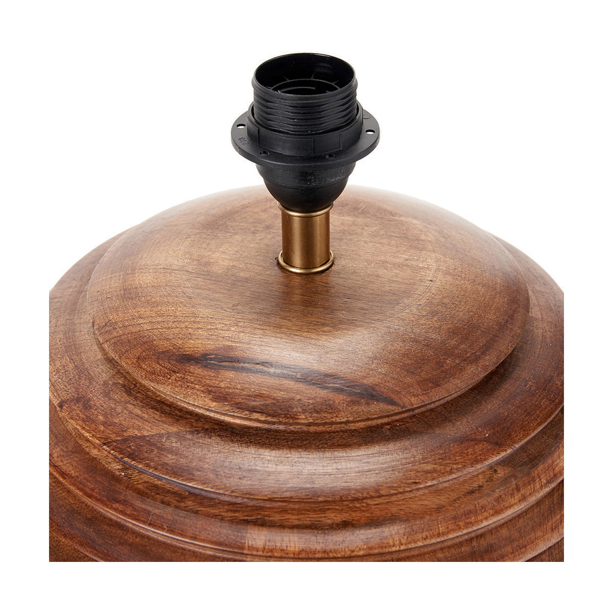 Pembury Brown Wash Large Turned Wood Table Lamp Base - 38cm