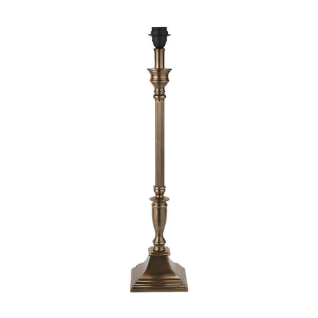 Canterbury Antique Brass Table Lamp with Light Grey Velvet Shade