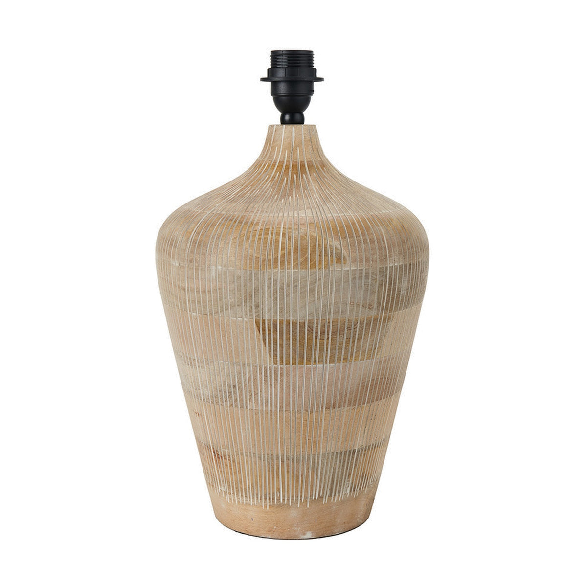 Taika White Wash Textured Wood Table Lamp Base - 42cm