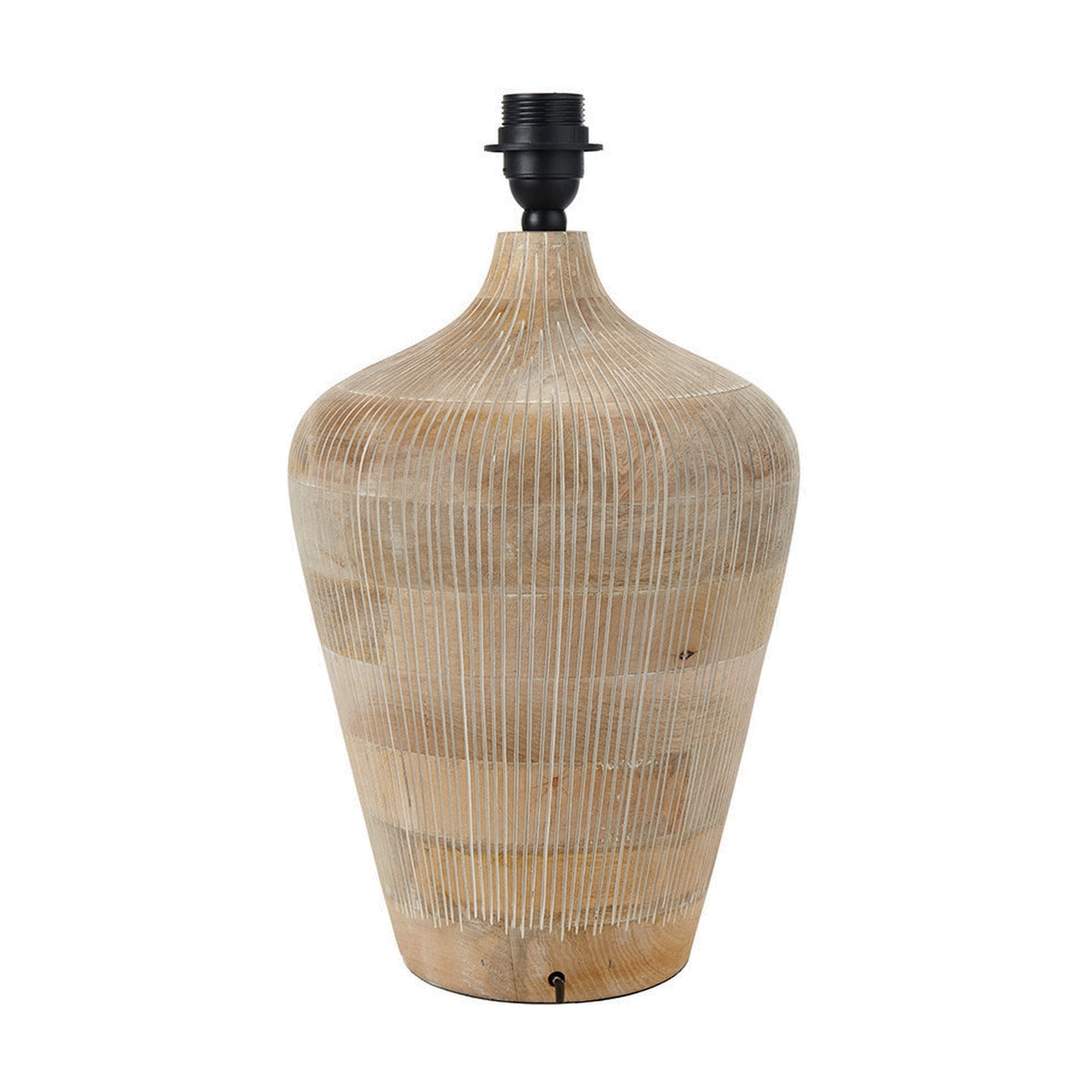 Taika White Wash Textured Wood Table Lamp Base - 42cm
