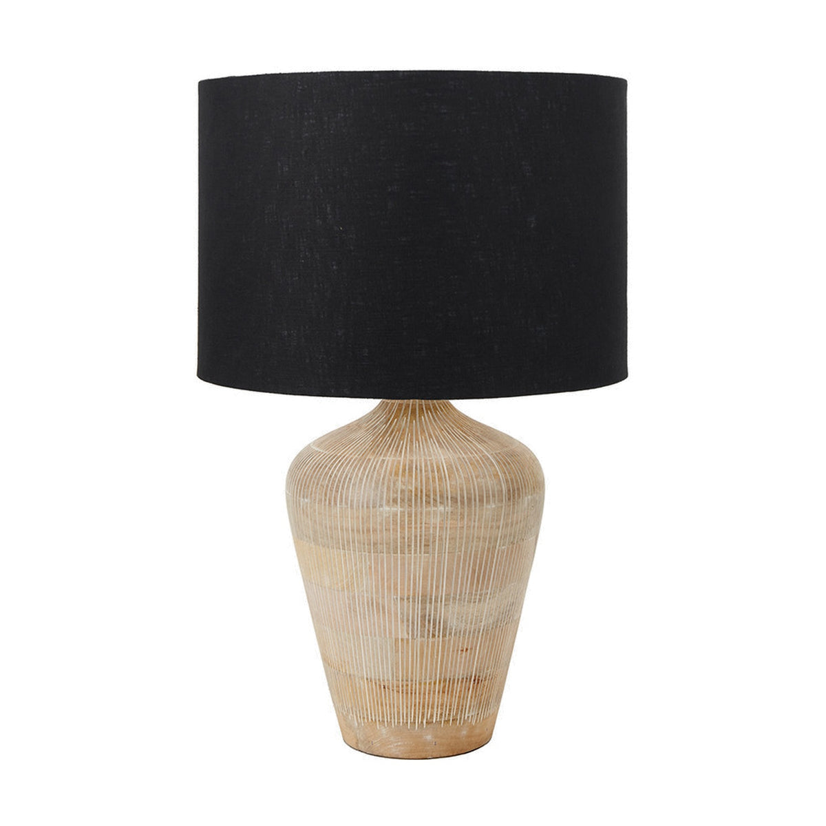 Taika White Wash Textured Wood Table Lamp Base - 42cm