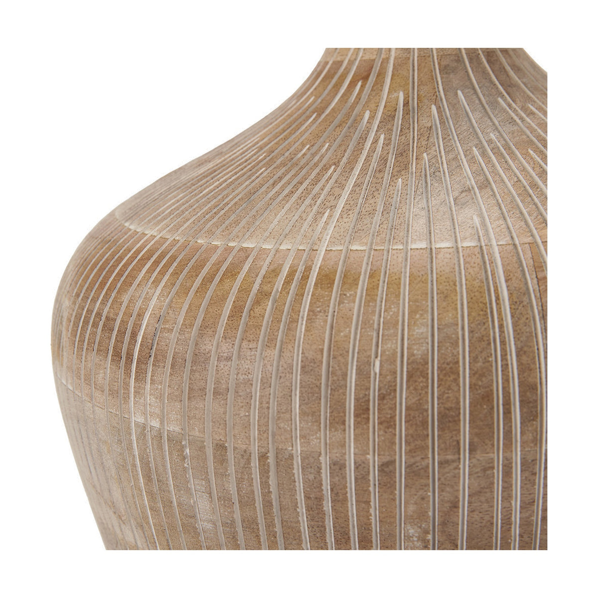 Taika White Wash Textured Wood Table Lamp Base - 42cm