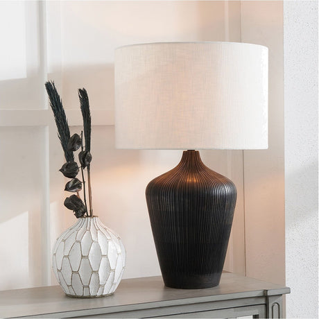 Taika Antique Black Textured Table Lamp Base - 42cm