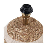 Talalla table lamp base with coiled natural sea grass body and brass and black E27 bulb holder fitting, shown close-up on a plain white background.