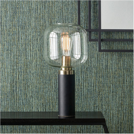 Florence Black Iron & Glass Table Lamp - 44cm