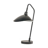 Toulon Black Iron Task Table Lamp, 50cm, with an angled arm, round tilting shade, and circular base, shown against a plain white background.