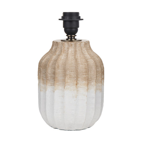 Amalia Natural Textured Stoneware Table Lamp with Ivory Cotton Tapered Shade
