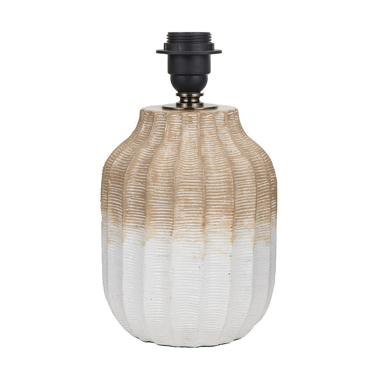 Amalia Natural Textured Stoneware Table Lamp with Ivory Cotton Cylinder Shade