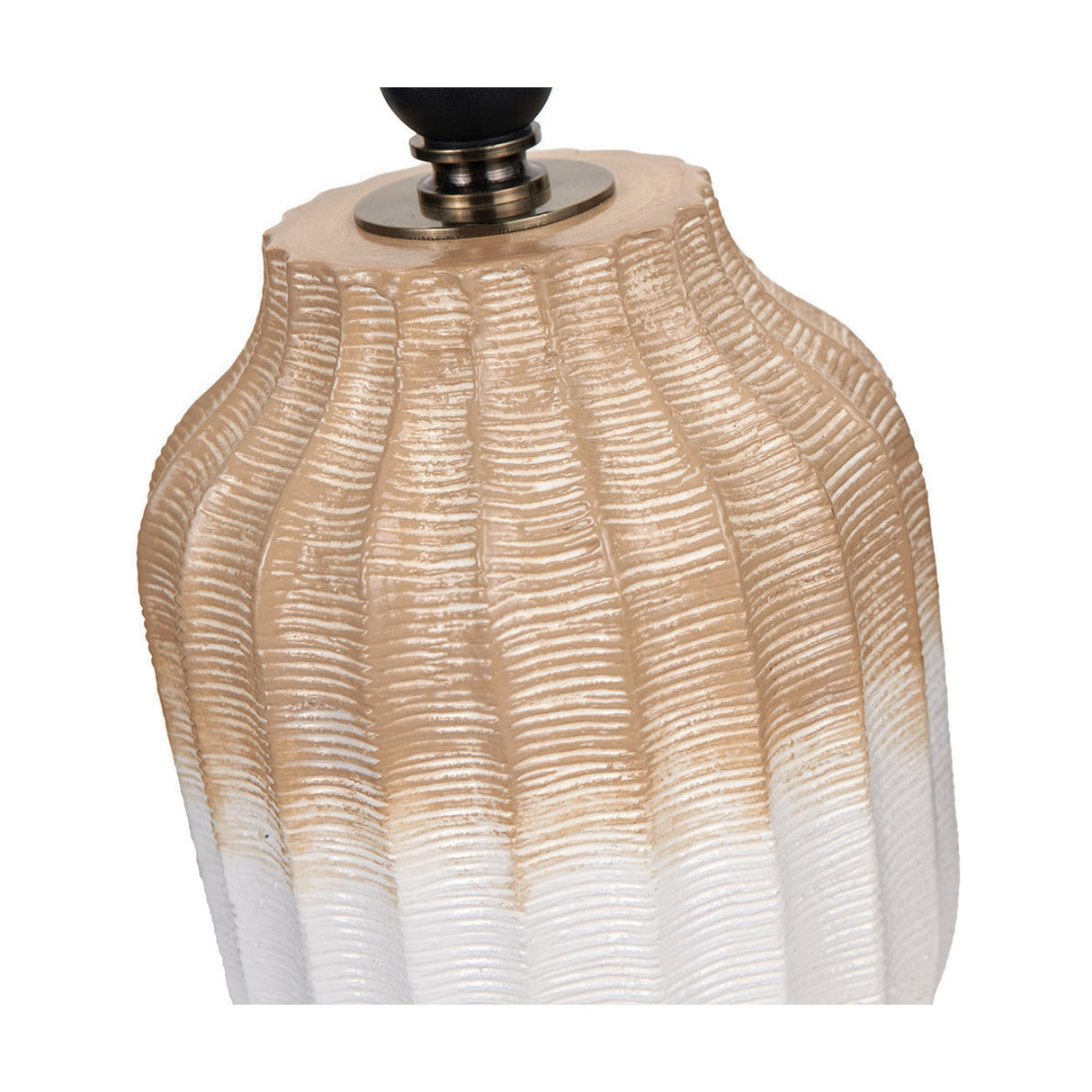 Amalia Natural Textured Stoneware Table Lamp with Ivory Cotton Cylinder Shade