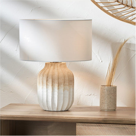 Amalia Natural Ombre Textured Stoneware Table Lamp Base - 27cm