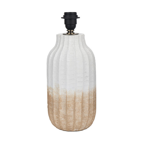Amalia Natural Textured Stoneware Tall Table Lamp with White Shade