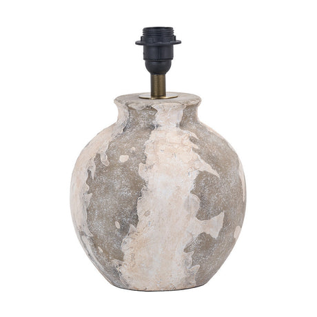 Lulia Antique Finish Stoneware Table Lamp with Cream Calico Shade